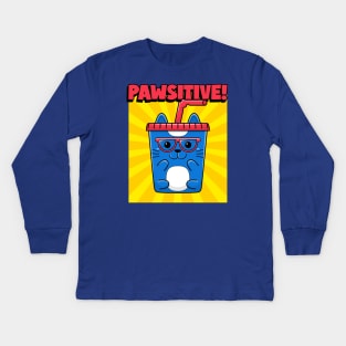 Pawsitive! Kids Long Sleeve T-Shirt